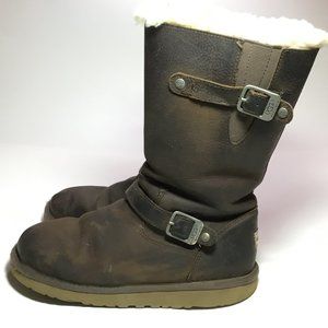 UGG Australia Kensington Woman's Sheep Leather/Wool Size Zip Boots Size 5